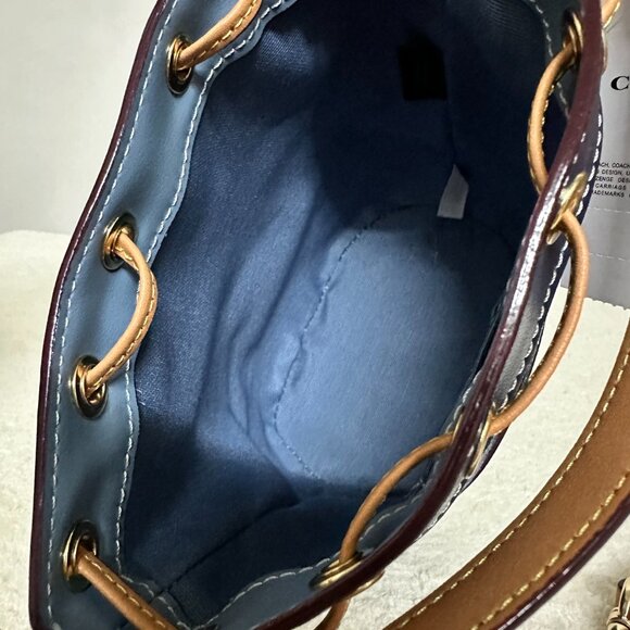 COACH mini denim bucket bag - Picture 7 of 8